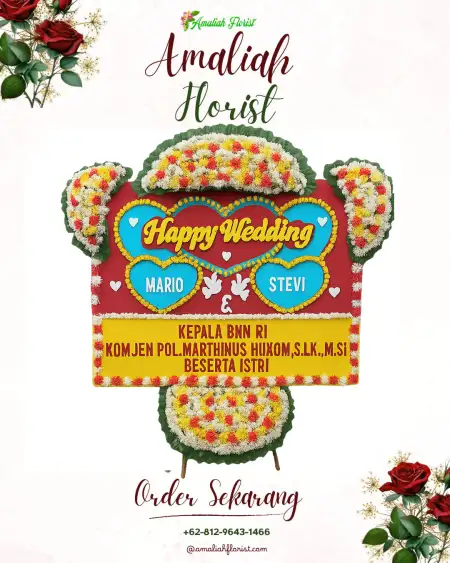 Papan Bunga Pernikahan Ahusen
